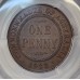AUSTRALIA 1933/2 . ONE 1 PENNY . VARIETY . OVERDATE . PCGS XF35